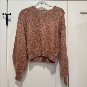 INTERMIX Speckled Knit Crew Neck Sweater